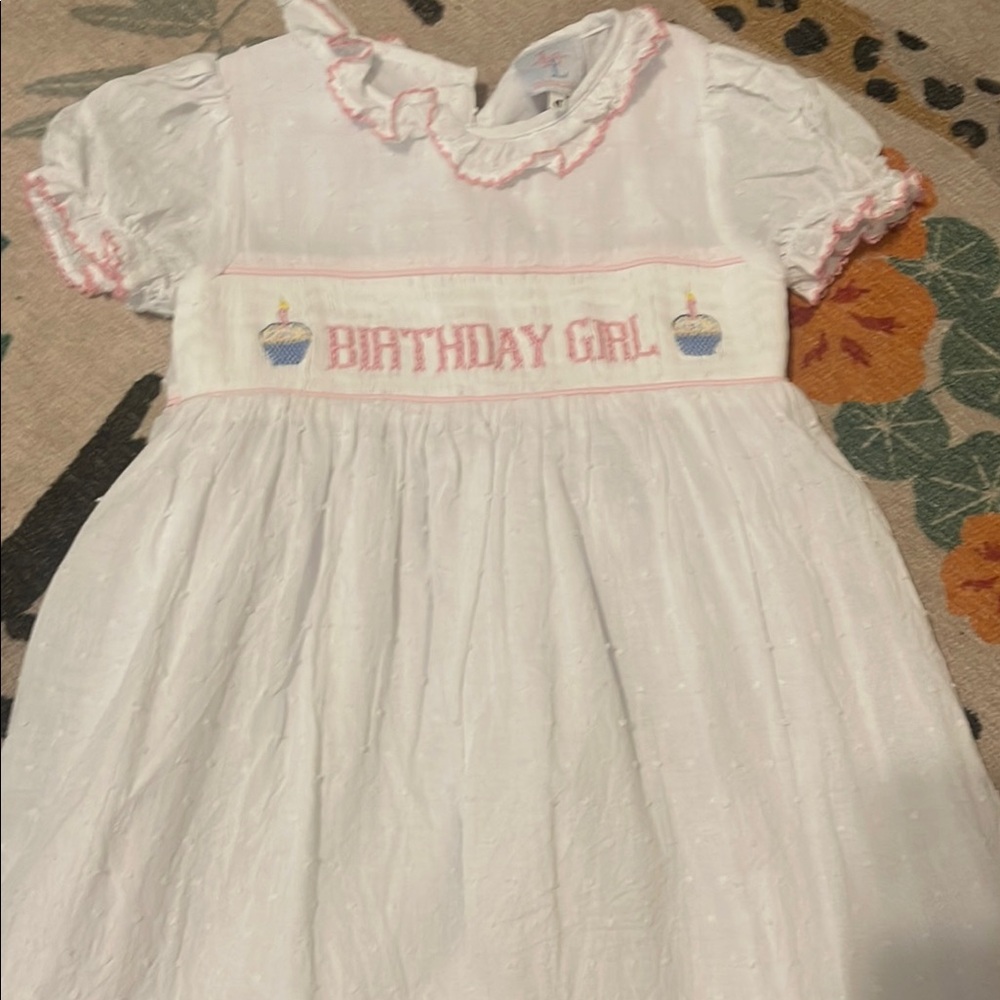White 'Birthday Girl' Kids Formal Dress